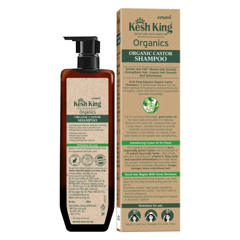 Kesh King Organics - Organic Castor Anti Hairfall and Strengthening Shampoo 300 ml - Image 2