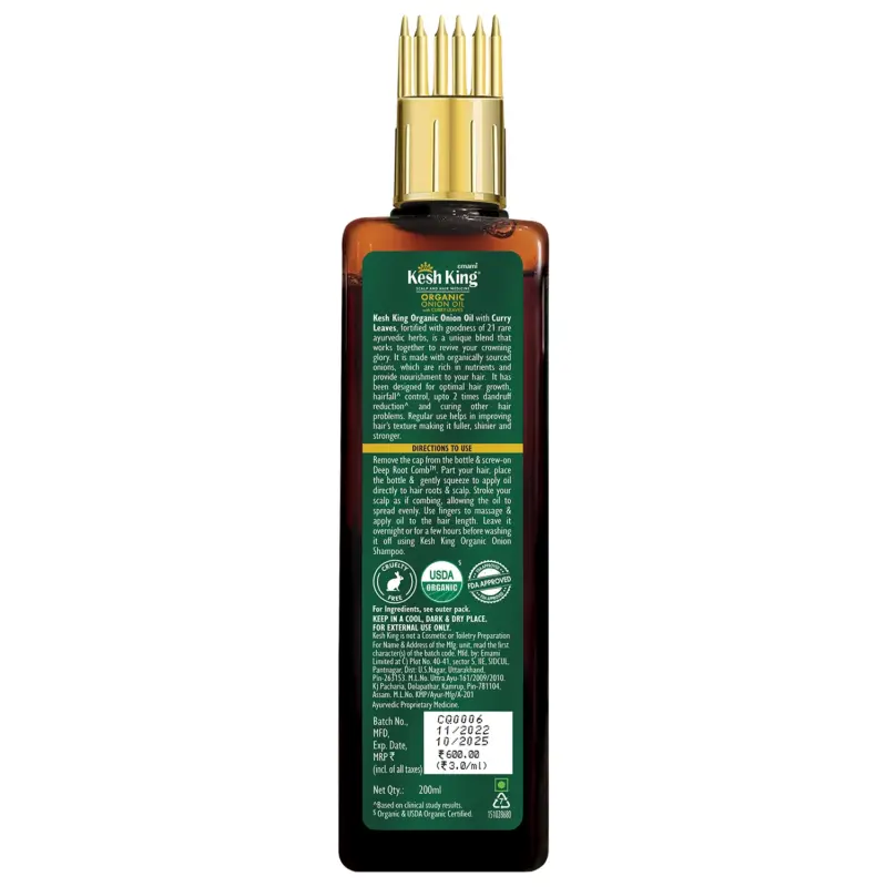 Kesh King Organic Onion Oil With Curry Leaves 100 ml 200 ml - Image 6