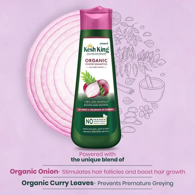 Kesh King Organic Onion Shampoo With Curry Leaves - Image 4