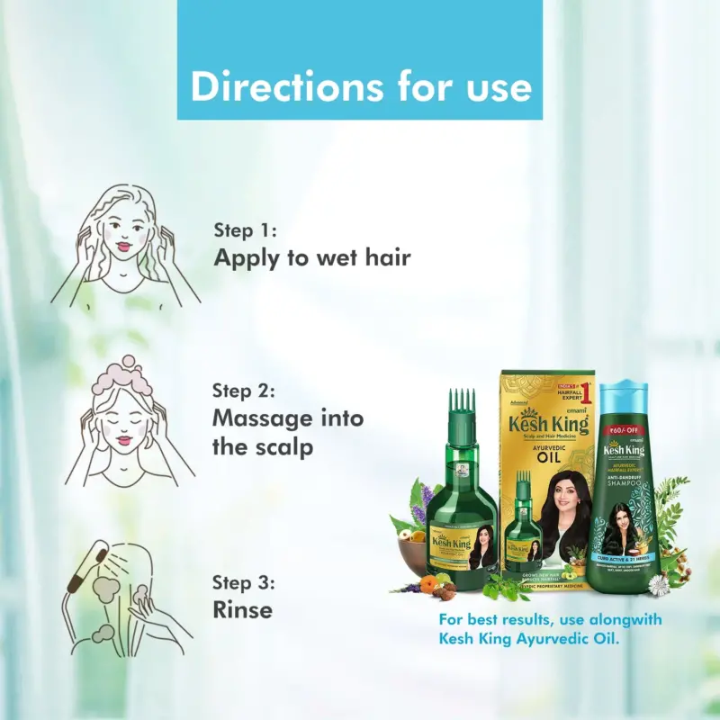 Kesh King Ayurvedic Anti Dandruff Shampoo +340 ml - Image 6