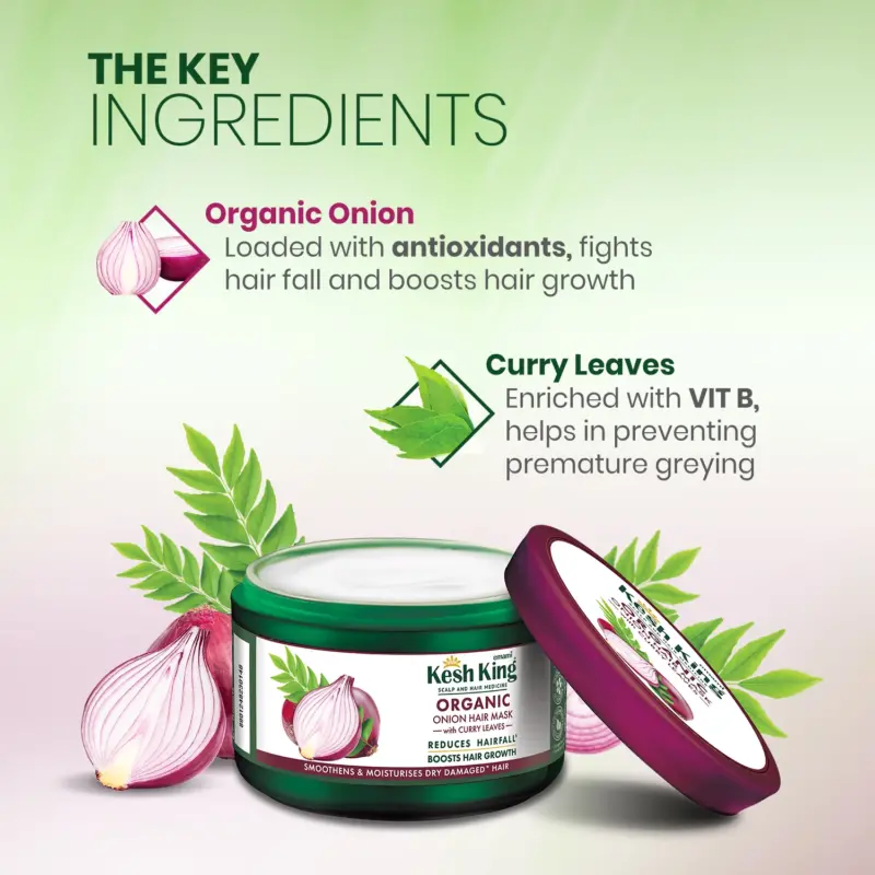 Kesh King Organic Onion Hair Mask With Curry Leaves - 200ml - Image 4